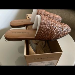 Lucky Brand Light Brown Woven Slide
